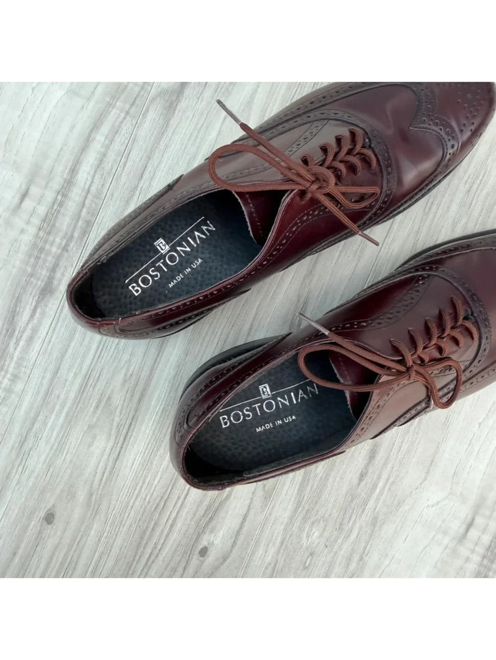 Bostonian Burgundy Leather Wingtip Oxfords